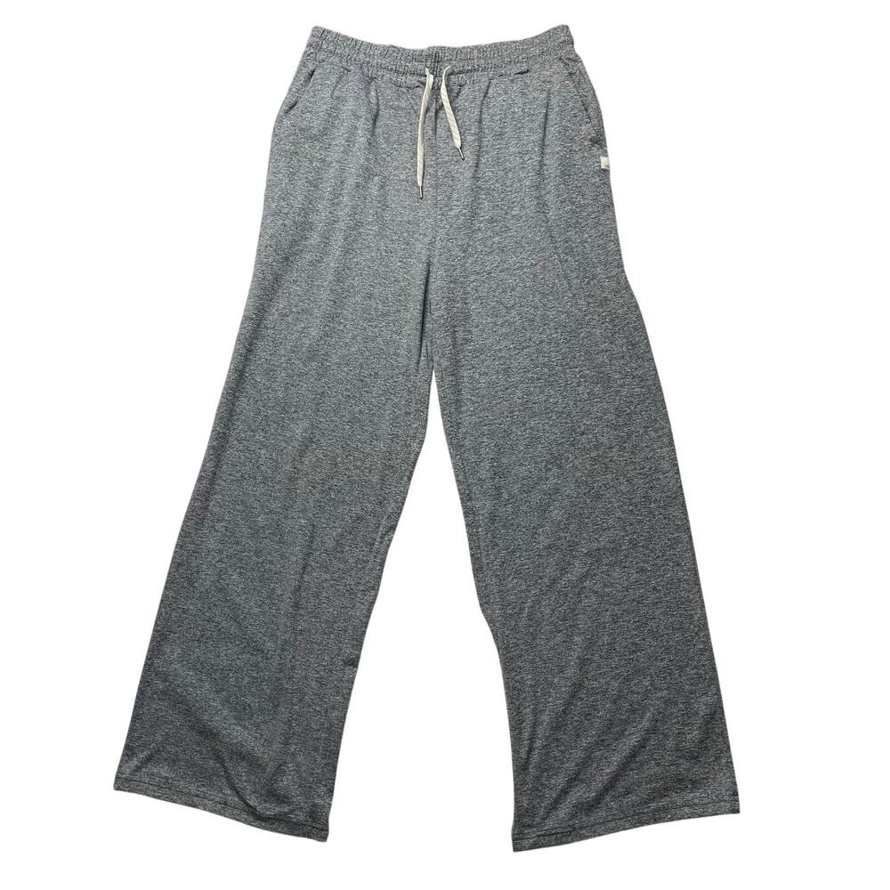 Vuori Women's Wide Leg Drawstring Track Pants in Heather Gray